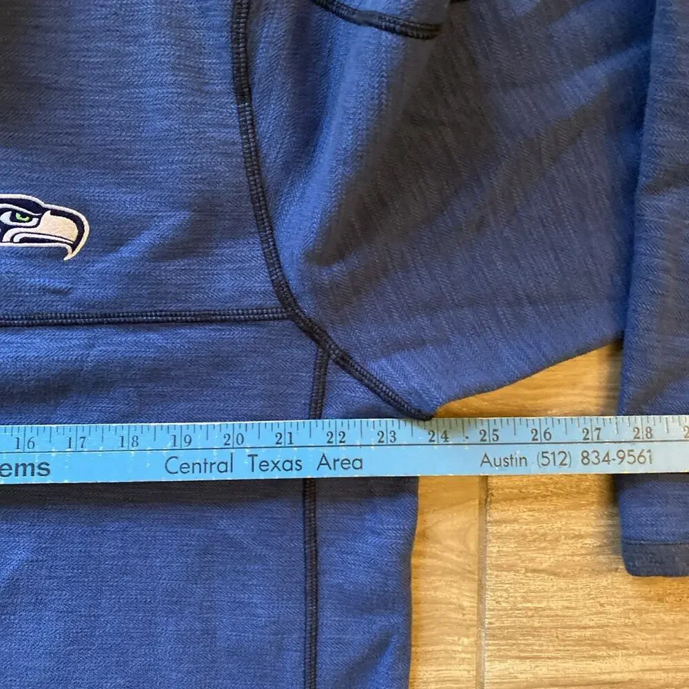 Tommy Bahama NFL Seattle Seahawks Blue Long Sleeve 1/4 Zip Sweater Reversible L